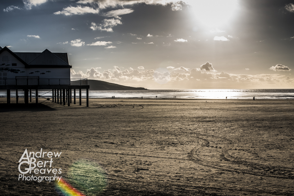 The beach at Weston-super-Mare and the sea aquarium