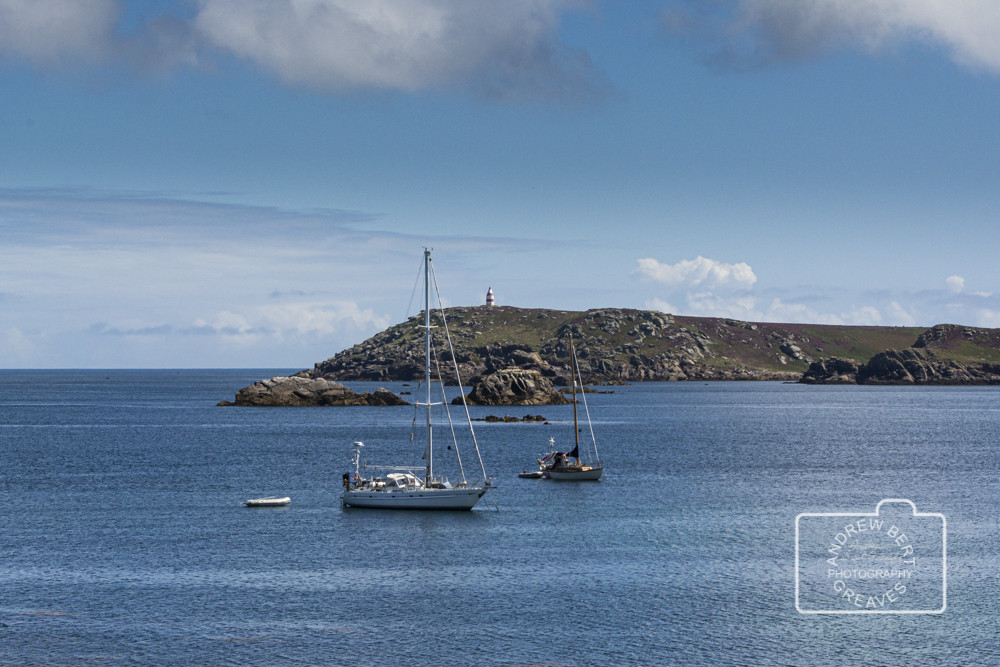 Sail boats at anchor off St Martin's, Isles of Scilly Sail boats at anchor off St Martin's, Isles of Scilly