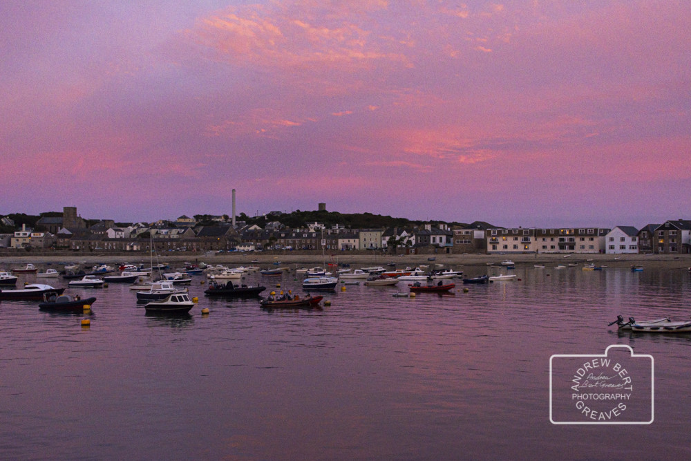 Hugh Town, St Mary's, Isles of Scilly at sunset Hugh Town, St Mary's, Isles of Scilly at sunset